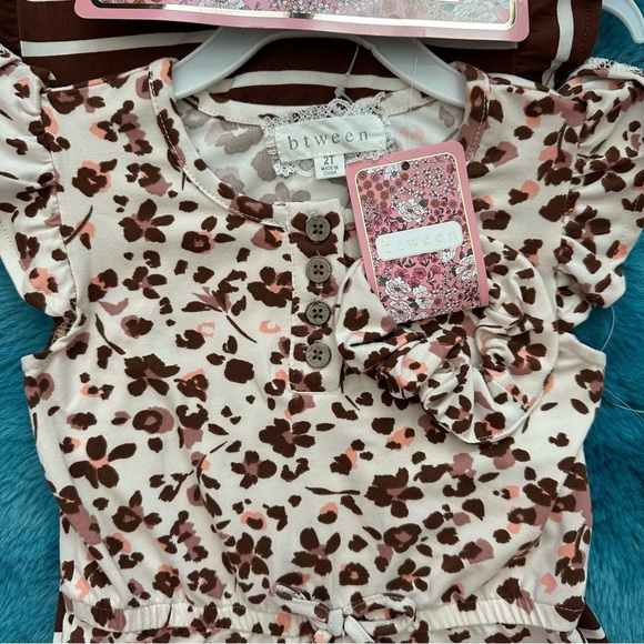 Btween Two Pack Rompers Size 2T Toddler Girl - Picture 4 of 11